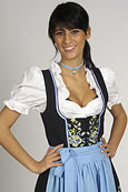 Wunderschönes klassisches Midi Dirndl in dunkelblau