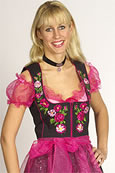 Dirndl in Pink mit transparenter Organza-Schürze