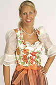 Buntes Midi Dirndl inkl. Schürze